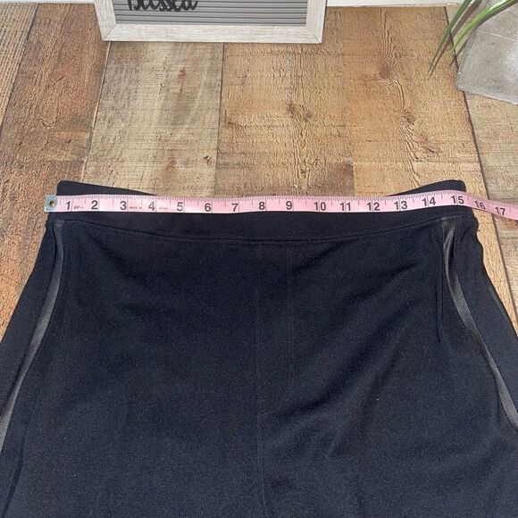 Spanx Ponte black pants size xl cropped faux leather stripe track jogger legging - Picture 8 of 9